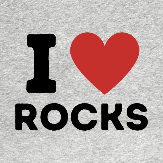 I Love Rocks Simple Heart Design by Word Minimalism